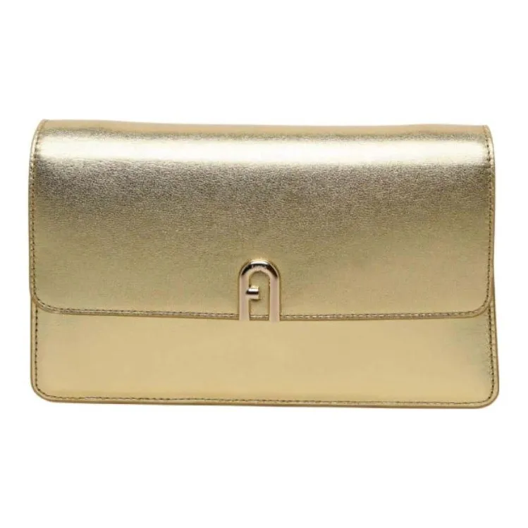 Furla Calfskin Messenger Bag Crossbody Bag Shoulder Bag Women's Gold-0