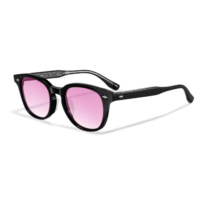 APRIL Plate Frame Round Sunglasses With Polarized Lenses Unisex-32