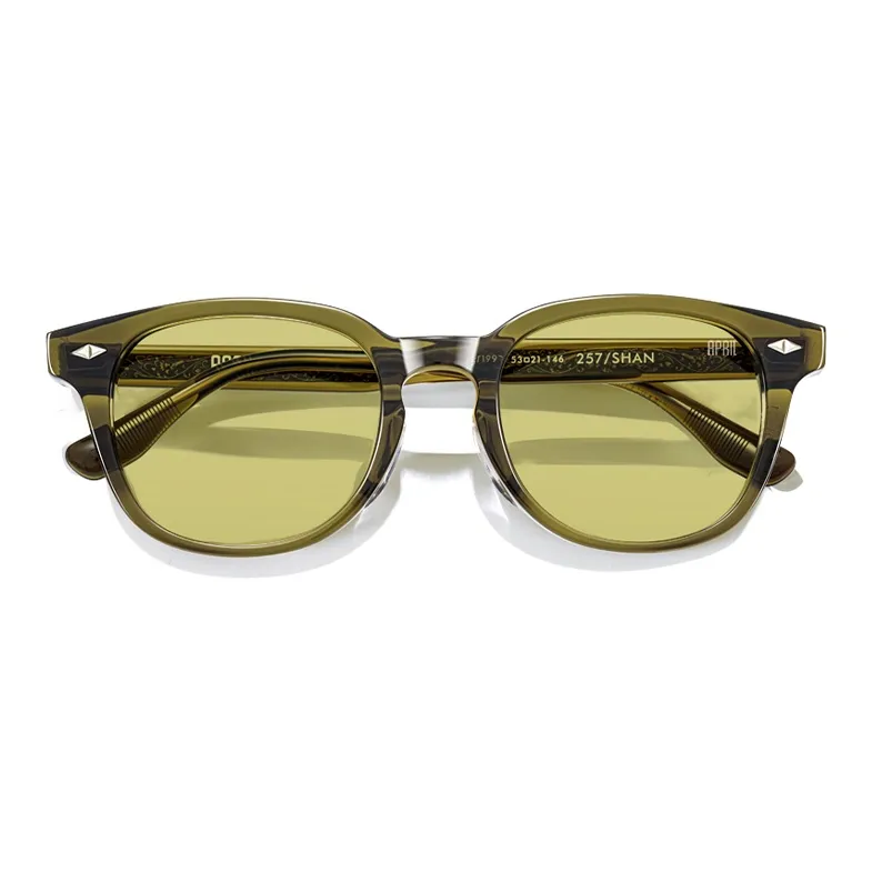 APRIL Plate Frame Round Sunglasses With Polarized Lenses Unisex-12