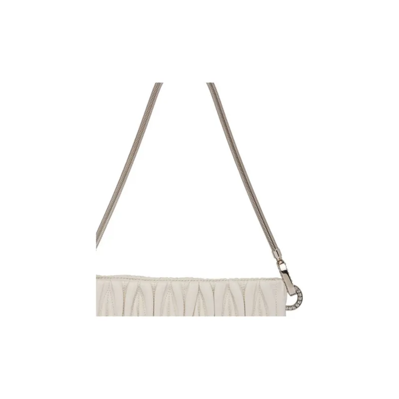 MIU MIU Leather Crossbody Bag, Shoulder Bag Women's White-2