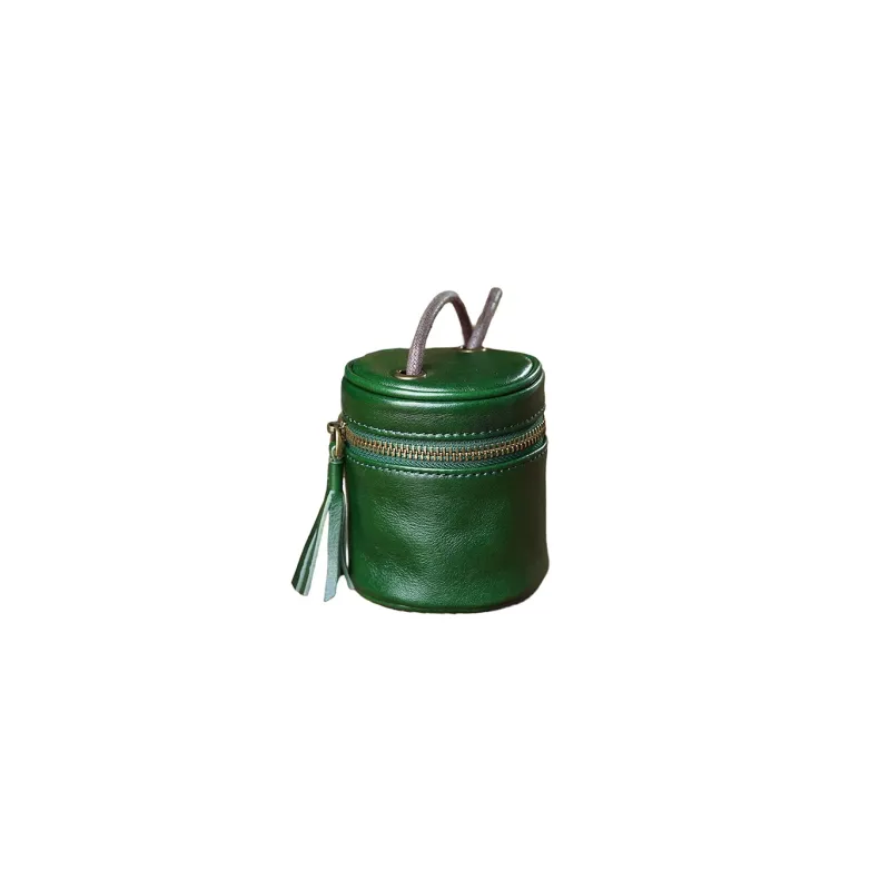 Rock Cattle Top Grain Cow Leather Lipstick Purse Crossbody Bag Shoulder Bag Mini Unisex Solid Color-7