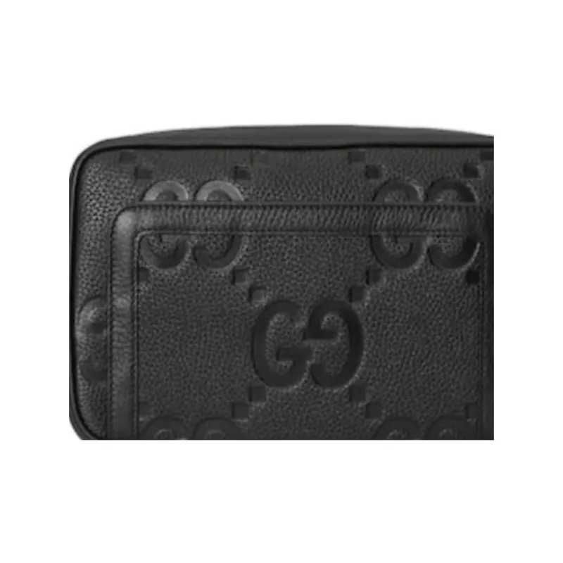 GUCCI Leather Clutch Large Size Men's Black-8