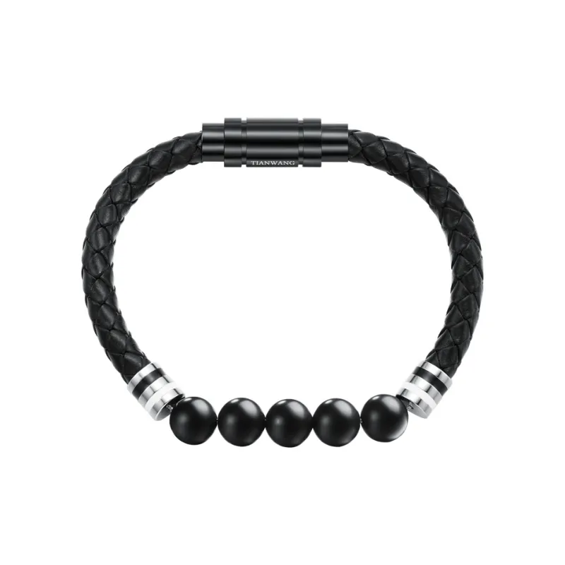 TIANWANG Black Onyx Beads Bracelets Unisex Black-1
