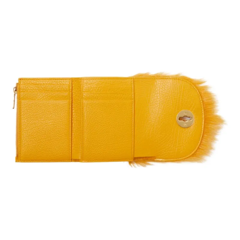 Burberry Calfskin Wallet Women's Touch Me Not Yellow-2