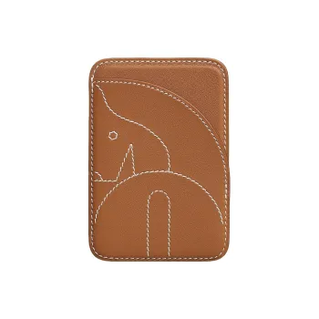 HERMES Magsafe Swift Leather Card Holder Men's Brown