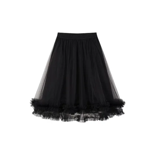 UOOYAA Casual Long Skirts Women's Black