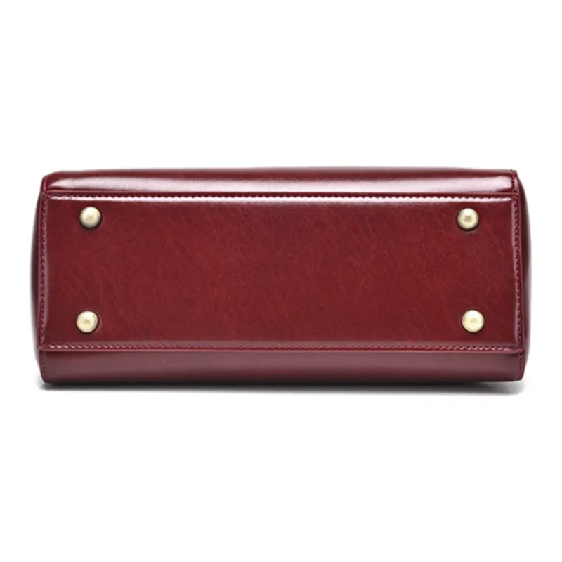 Versman PU One Shoulder Handbag Medium Size Women's Burgundy, Gold Brown, Classic Black-4