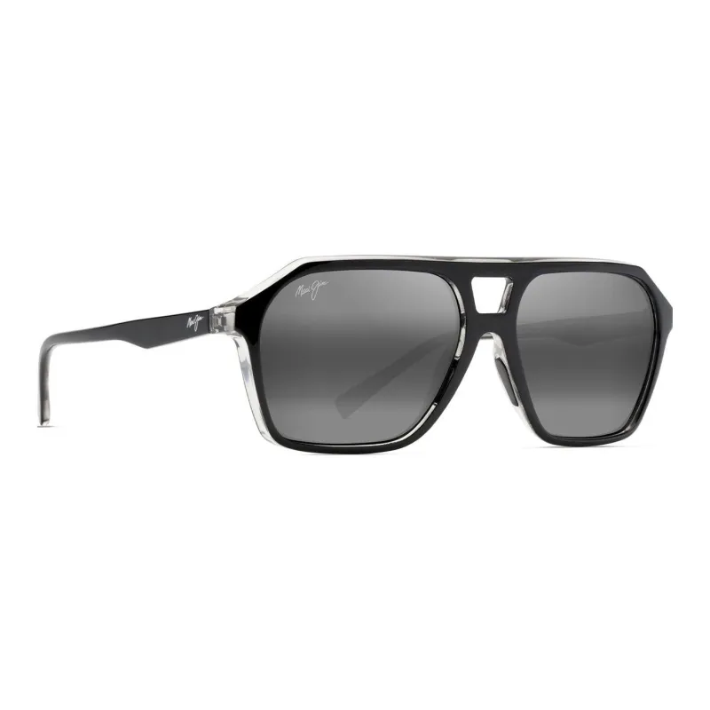 Maui Jim Irregular Shape Sunglasses Men's Black-0