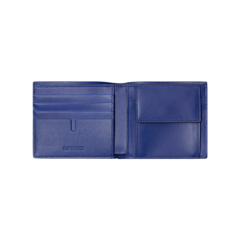 Burberry Calfskin Wallet Coin Purse Men's Knight Blue-2