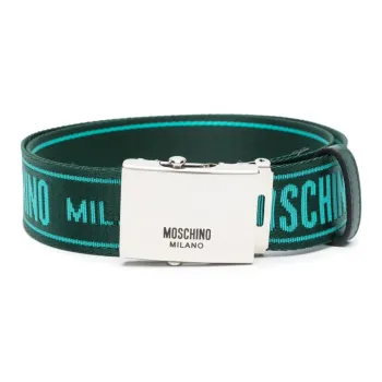 MOSCHINO Jacquard-logo Slide-buckle Belt