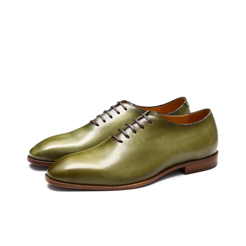 ASTON M.JAZZ Dress Shoes Men Low Top Earth Yellow/Light Green-8