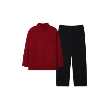 Sha Qian Pajama Set Autumn And Winter Season Women's Red