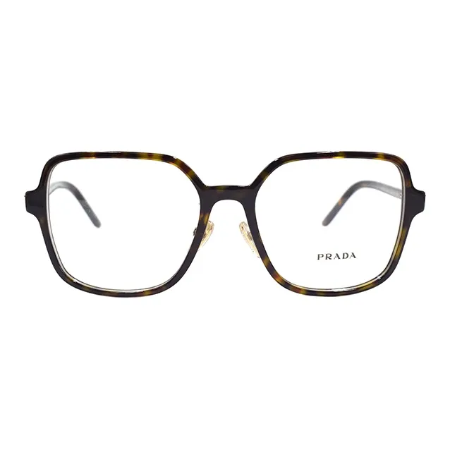 PRADA Plate Frame Square Eyeglass Frames Unisex Tortoiseshell-1