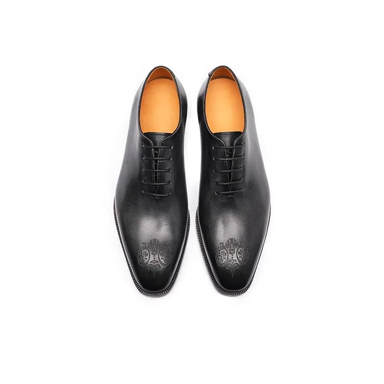 ASTON M.JAZZ Dress Shoes Men Low Top Black Gray/Earth Yellow-4