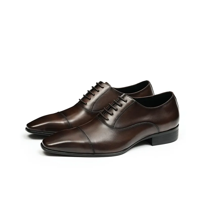 ASTON M.JAZZ Dress Shoes Men Low Top Black/Coffee-9
