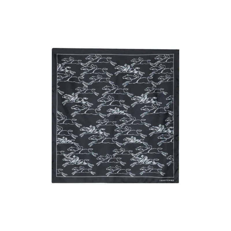 LONGCHAMP Silk Scarves Women's Gray-0