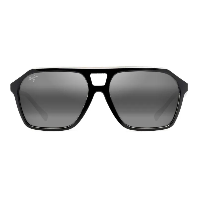 Maui Jim Irregular Shape Sunglasses Men's Black-1