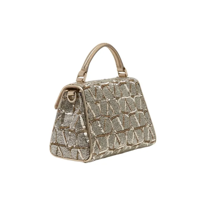 Valentino VSLING Leather Portable Crossbody Bag Shoulder Bag Women's Light Brown-2