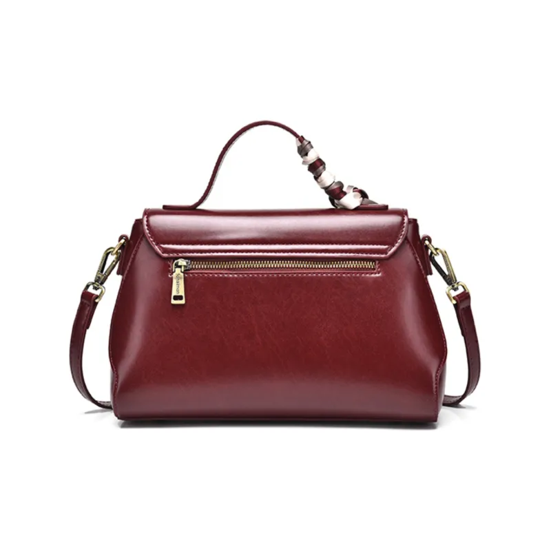 Versman PU One Shoulder Handbag Medium Size Women's Burgundy, Gold Brown, Classic Black-3
