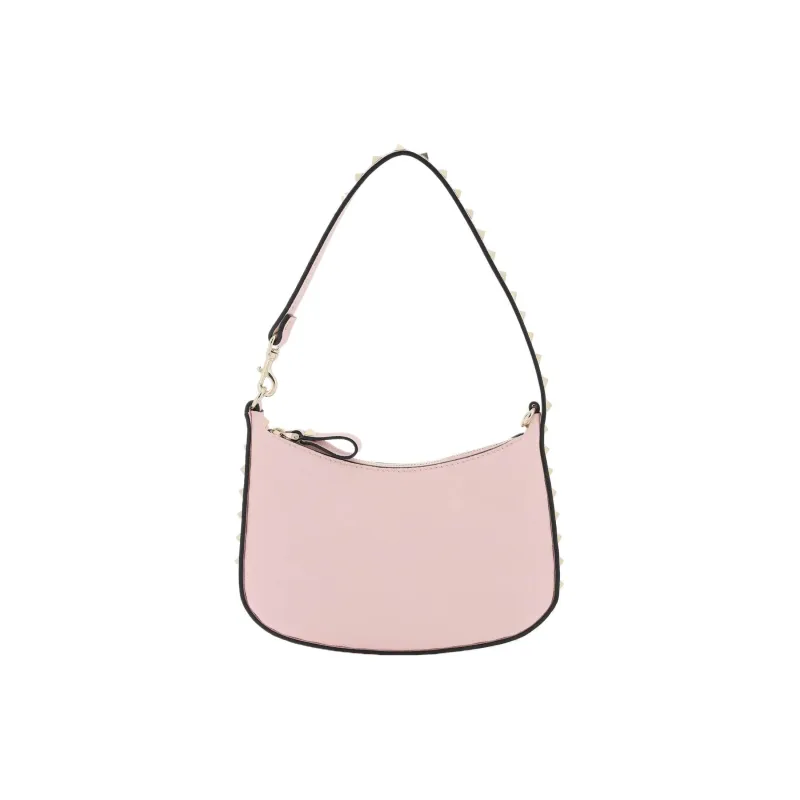 Valentino Rockstud Grained Calfskin Hobo Bag Handbag Shoulder Bag Women's Pink-0