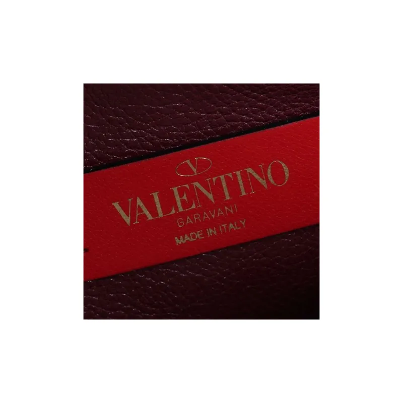 Valentino Leather Crossbody Bag Shoulder Bag Women's Dark Red-6
