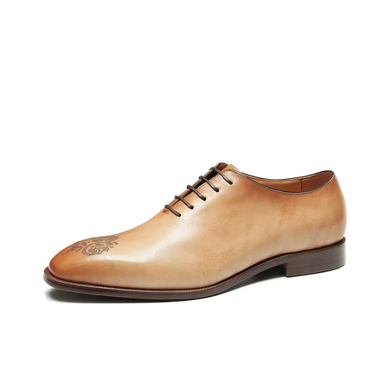 ASTON M.JAZZ Dress Shoes Men Low Top Black Gray/Earth Yellow-11