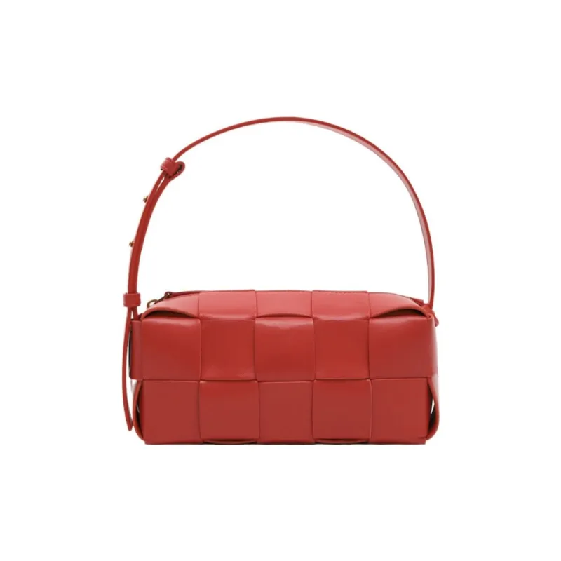 Bottega Veneta Brick Cassette Soft Sheepskin Handbag, Shoulder Bag Trumpets Women's Red-0