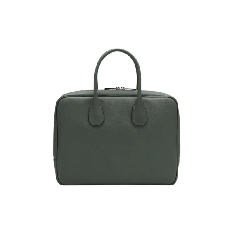 Valextra Calfskin Briefcase, Shoulder Bag, Crossbody Bag, Handbag, Laptop Bag Women's Green-0
