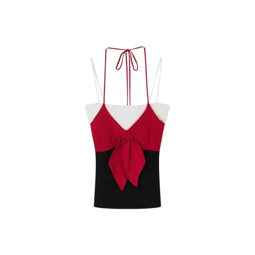 UOOYAA Tank Tops Women's Red/Black