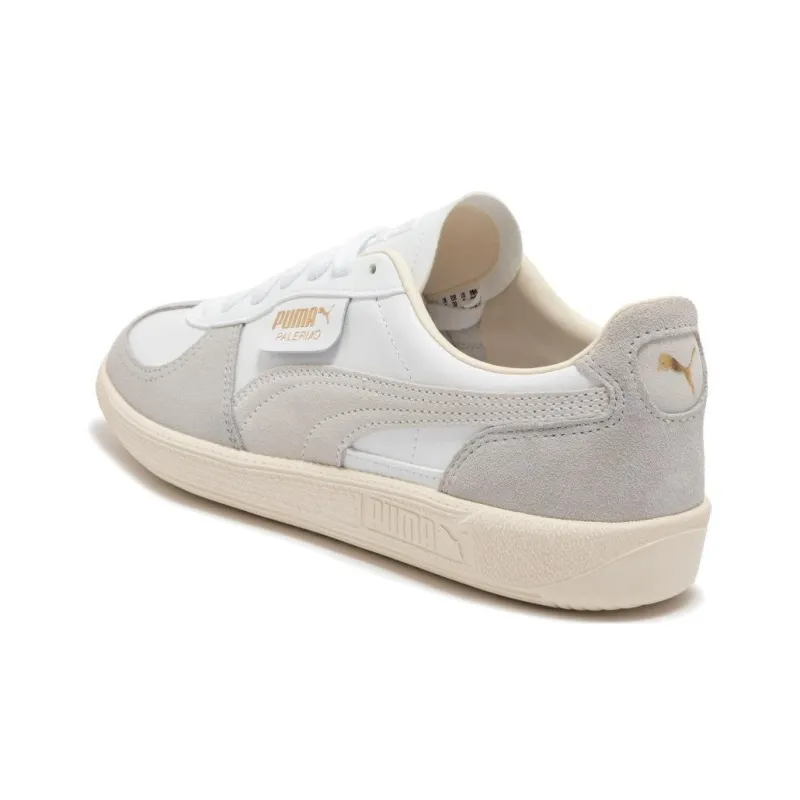 PUMA Palermo Leather PUMA White Cool Light Gray Sugared Almond-4
