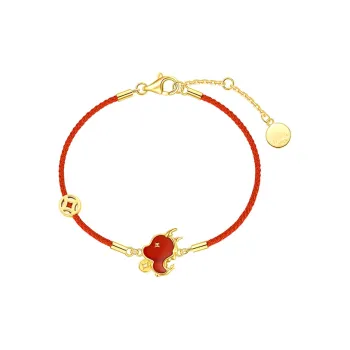 FANCI S925 Silver Inlaid With Red Agate Bracelets Unisex