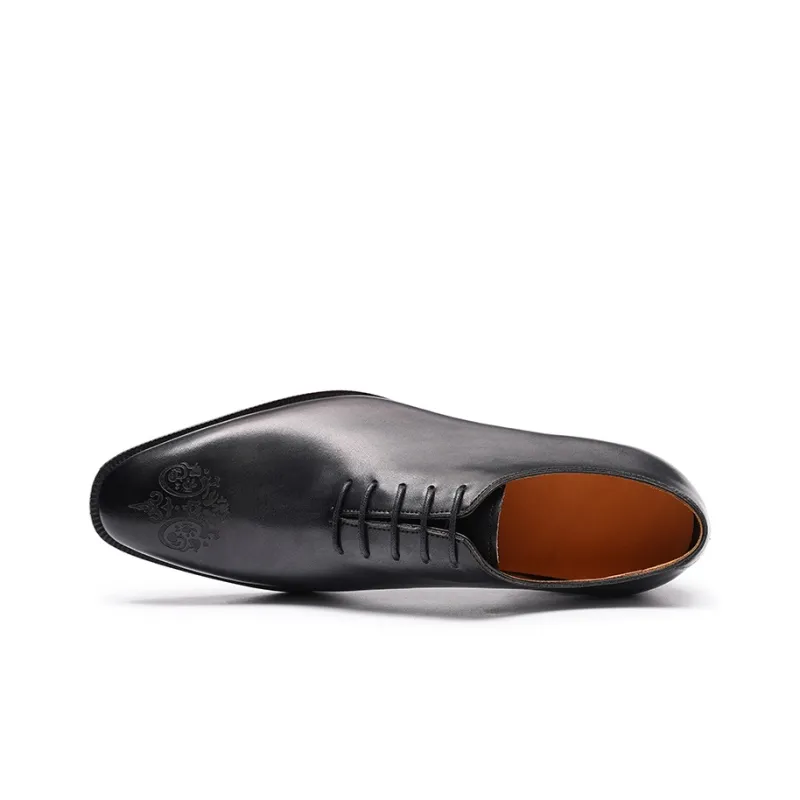ASTON M.JAZZ Dress Shoes Men Low Top Black Gray/Earth Yellow-6