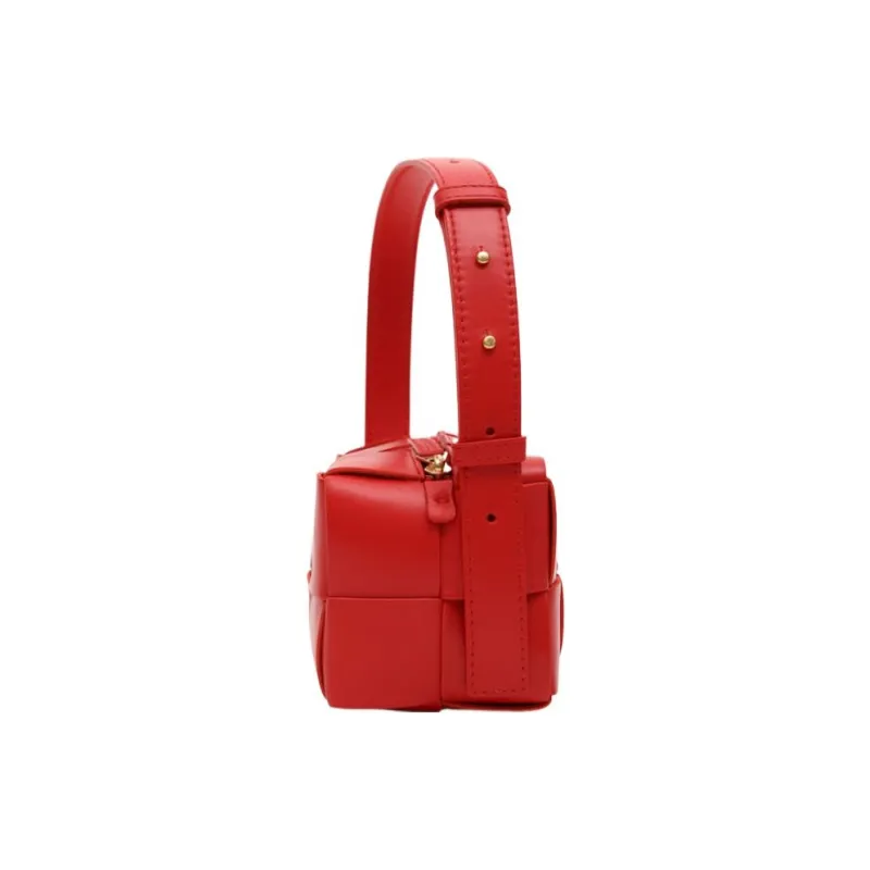 Bottega Veneta Brick Cassette Soft Sheepskin Handbag, Shoulder Bag Trumpets Women's Red-1