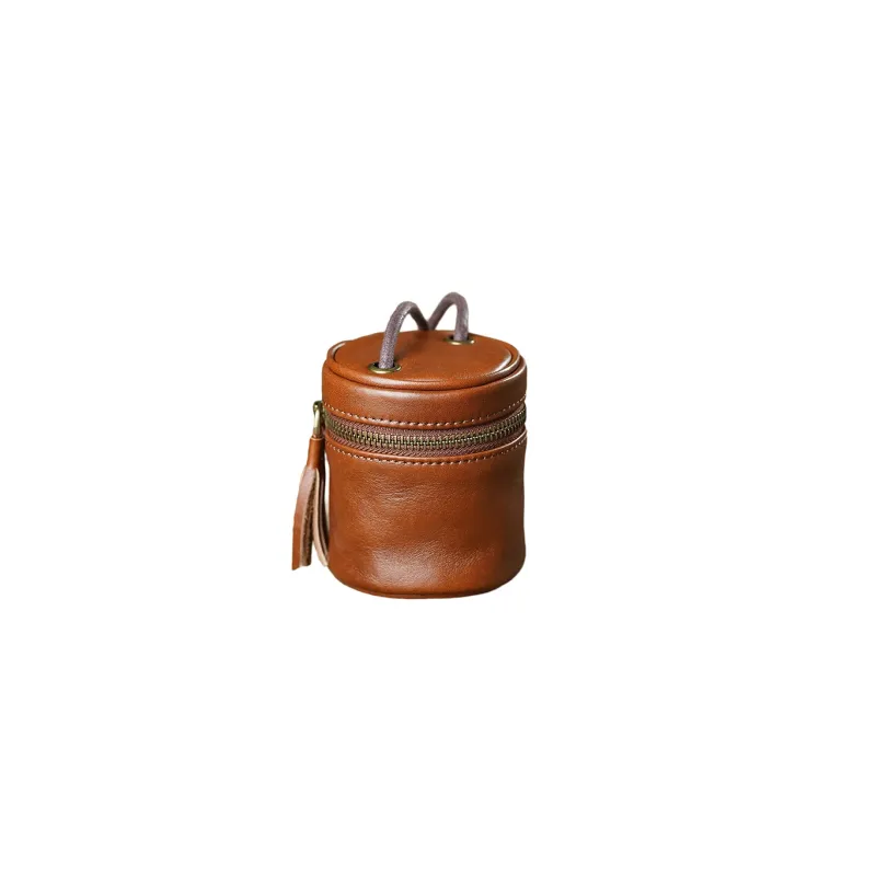 Rock Cattle Top Grain Cow Leather Lipstick Purse Crossbody Bag Shoulder Bag Mini Unisex Solid Color-5
