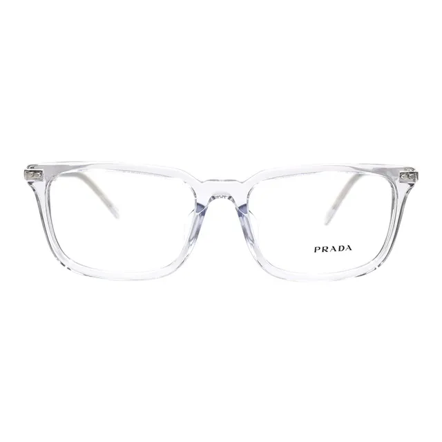 PRADA Plate Frame Rectangular Eyeglass Frames Men's Transparent Gray-1