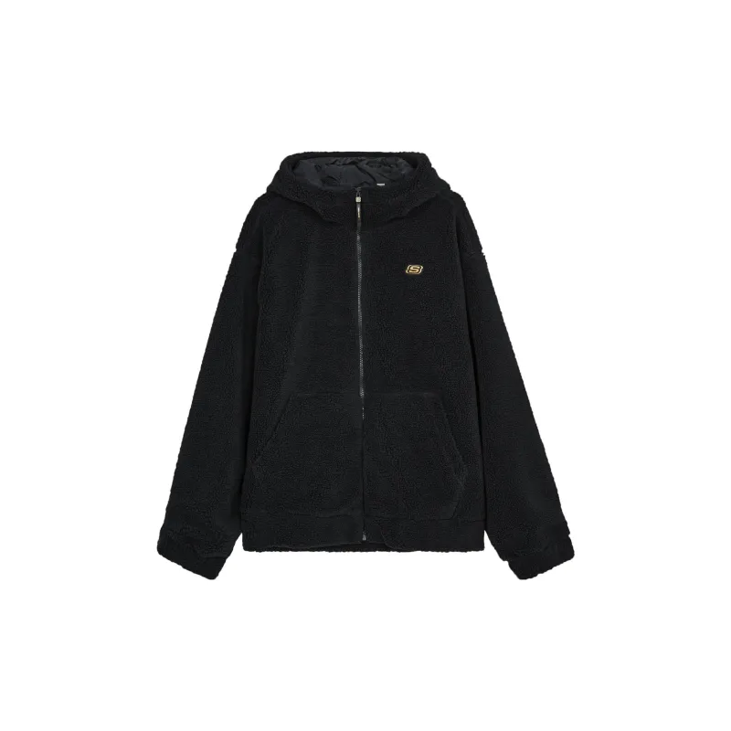 Skechers New Year Velvet feel Coat Unisex Carbon Black-1