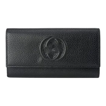 GUCCI Soho Calfskin Wallet Women's Black