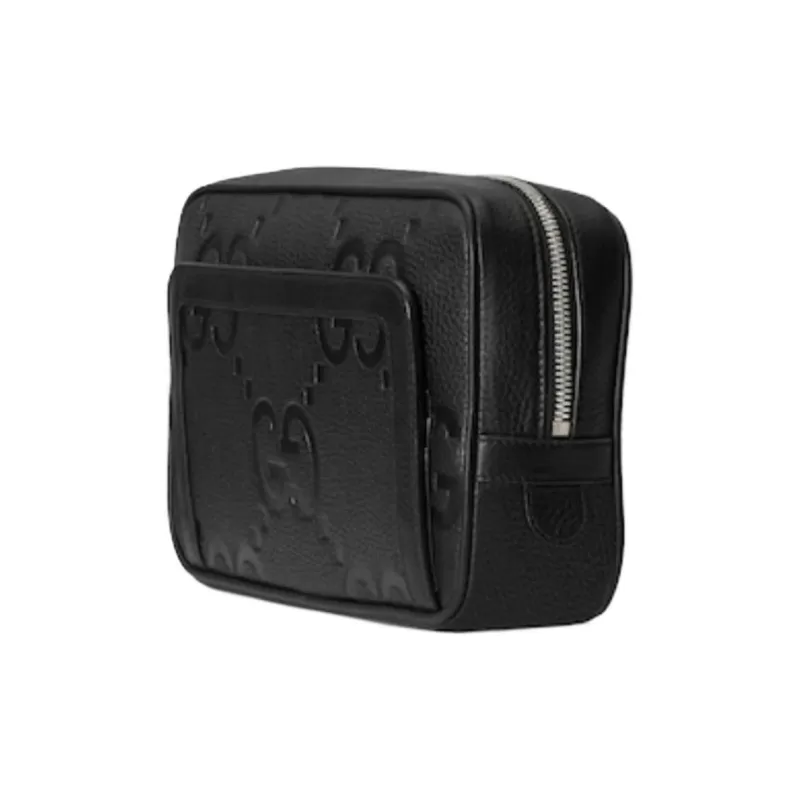 GUCCI Leather Clutch Large Size Men's Black-1