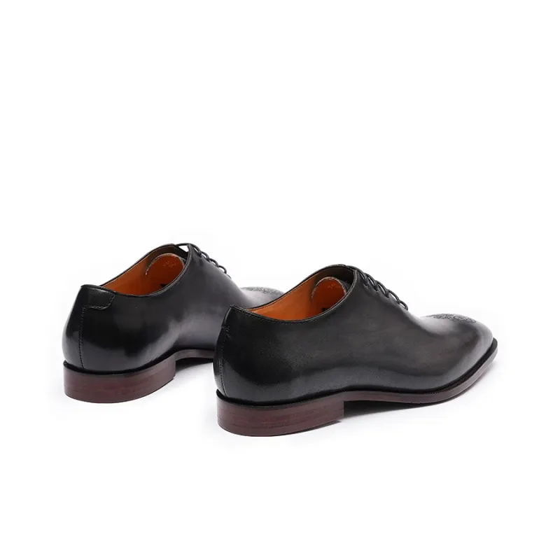 ASTON M.JAZZ Dress Shoes Men Low Top Black Gray/Earth Yellow-5