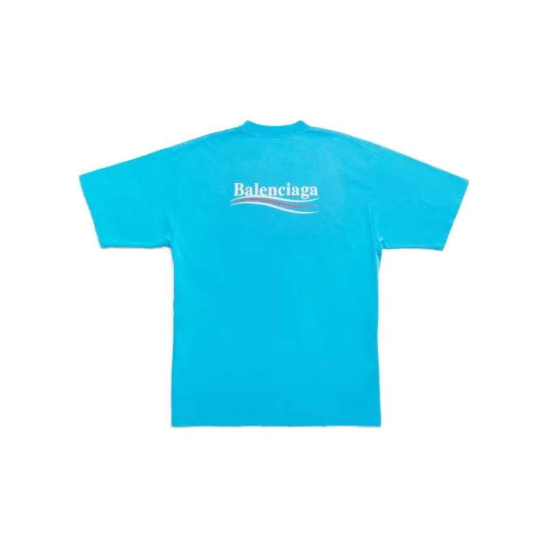 Balenciaga Campaign Oversize T Shirt Blue-3