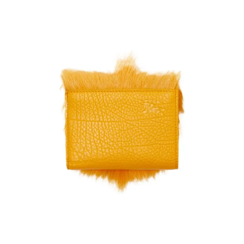Burberry Calfskin Wallet Women's Touch Me Not Yellow-1