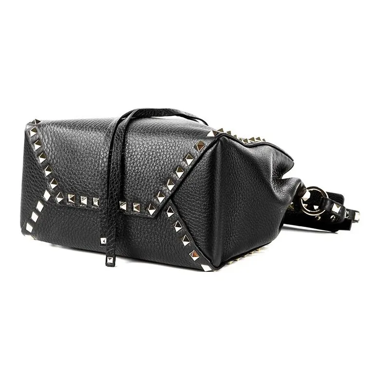 Valentino Calfskin Bucket Bags Crossbody Bag Shoulder Bag Women's Black-3