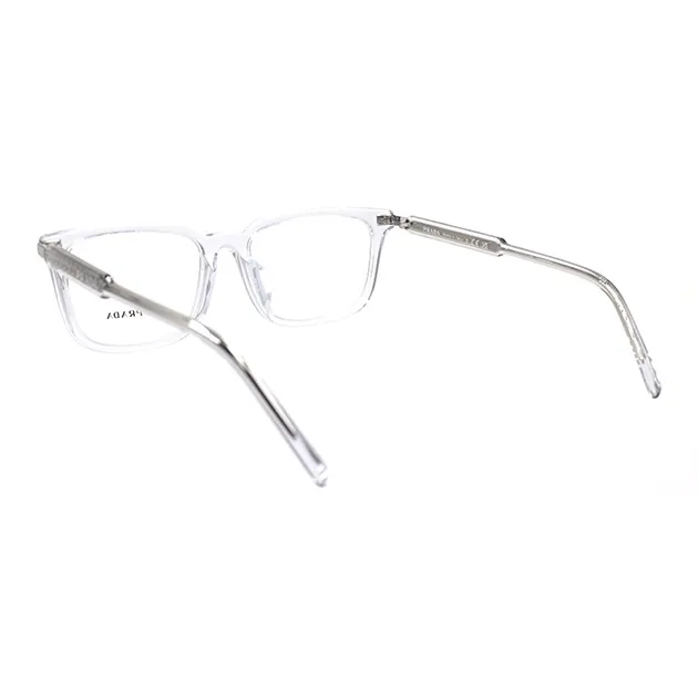 PRADA Plate Frame Rectangular Eyeglass Frames Men's Transparent Gray-2