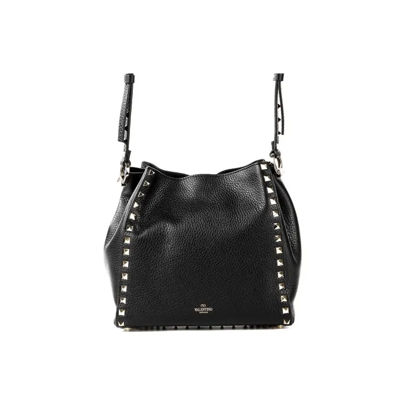 Valentino Calfskin Bucket Bags Crossbody Bag Shoulder Bag Women's Black-1