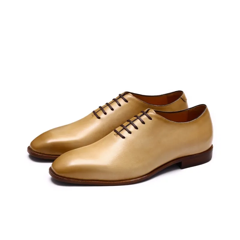 ASTON M.JAZZ Dress Shoes Men Low Top Earth Yellow/Light Green-3