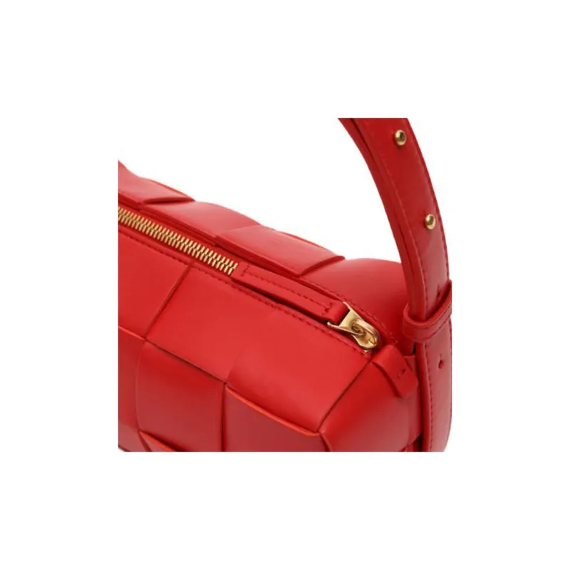 Bottega Veneta Brick Cassette Soft Sheepskin Handbag, Shoulder Bag Trumpets Women's Red-2