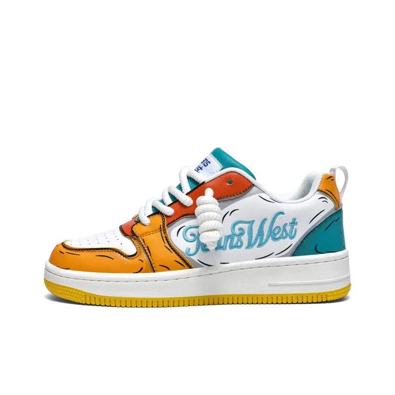 JEANSWEST Cushioning Height Increasing Abrasion Resistant Slip Resistant Low Top Skateboard Shoes Unisex-1