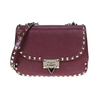 Valentino Leather Crossbody Bag Shoulder Bag Women's Dark Red