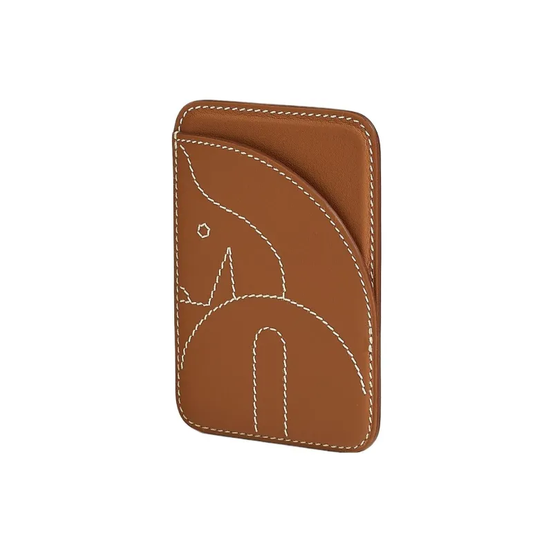 HERMES Magsafe Swift Leather Card Holder Men's Brown-1