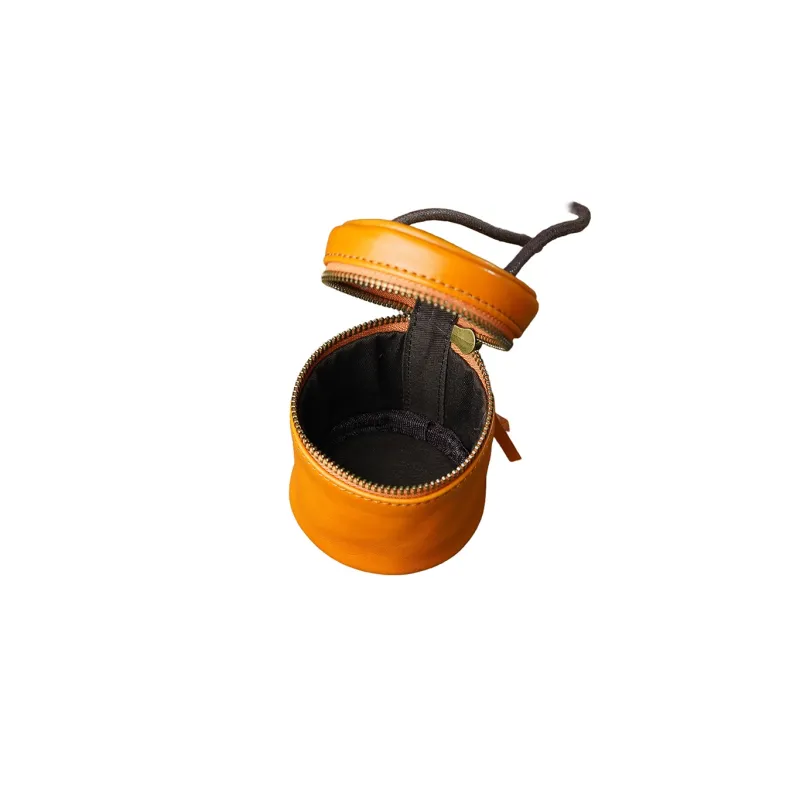 Rock Cattle Top Grain Cow Leather Lipstick Purse Crossbody Bag Shoulder Bag Mini Unisex Solid Color-3